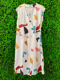 Poetry Ivory Abstract-Print Sleeveless Dress