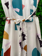 Poetry Ivory Abstract-Print Sleeveless Dress