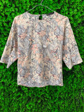 Zara Basic Soft Botanical Batwing Blouse