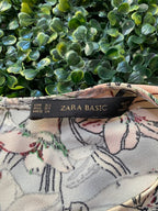 Zara Basic Soft Botanical Batwing Blouse