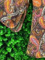Paisley Print Cropped Kimono Blouse