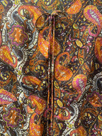 Paisley Print Cropped Kimono Blouse