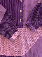 Mauve & Plum Striped Pleated Shirt Dress