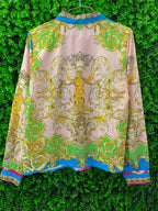 Multicolour Baroque Shirt & Pleated Skirt Set