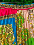 Multicolour Baroque Shirt & Pleated Skirt Set