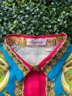 Multicolour Baroque Shirt & Pleated Skirt Set