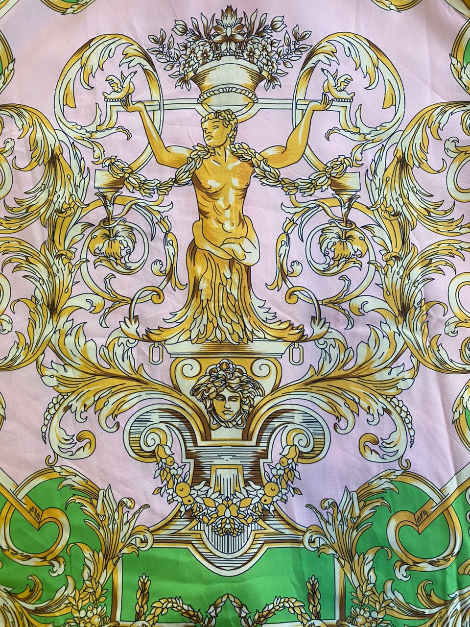 Multicolour Baroque Shirt & Pleated Skirt Set