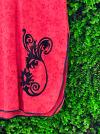 Coral Embroidered Sleeveless Tunic Dress