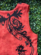 Coral Embroidered Sleeveless Tunic Dress