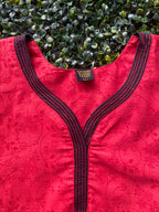 Coral Embroidered Sleeveless Tunic Dress