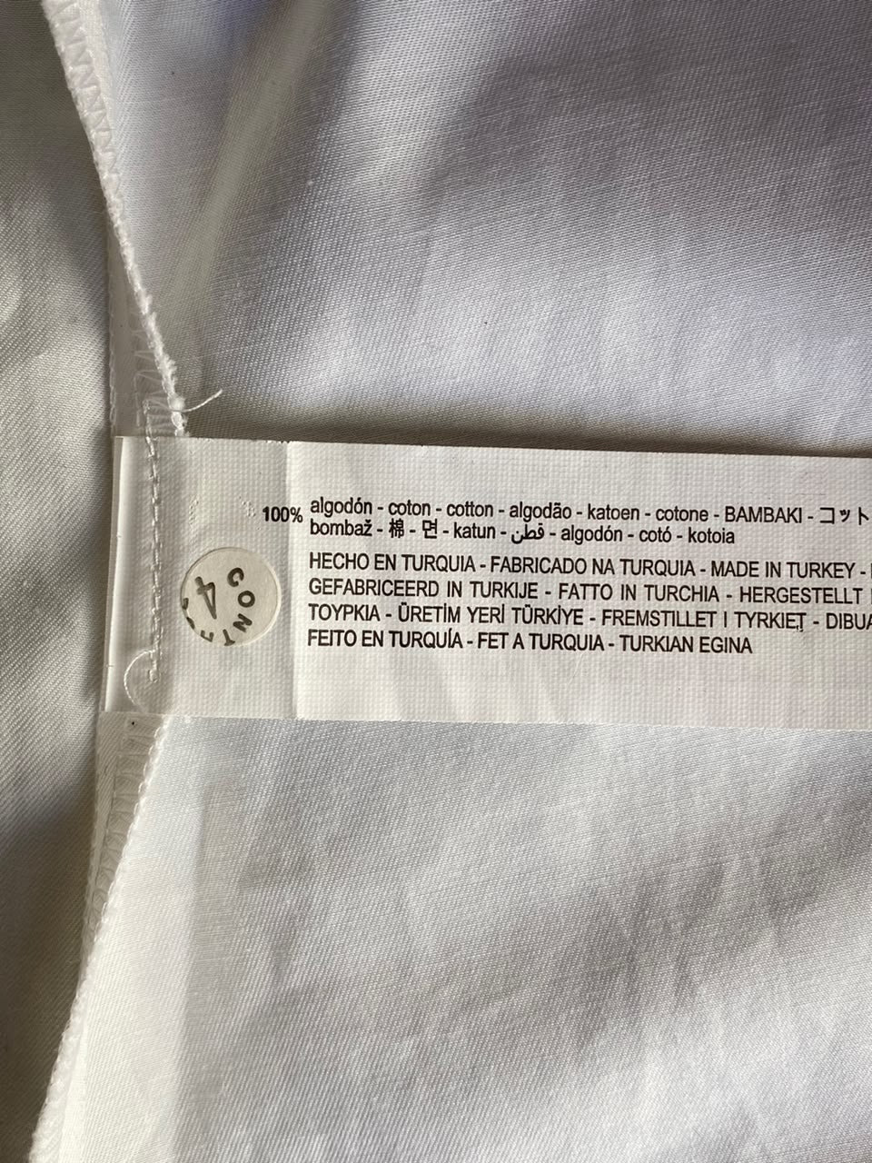 Zara White Cotton Ruffle-Neck Button-Up Blouse