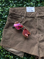 Cheeky Chocolate Brown Denim Mini Shorts