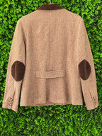 Best Connections Taupe Wool-Blend Herringbone Blazer