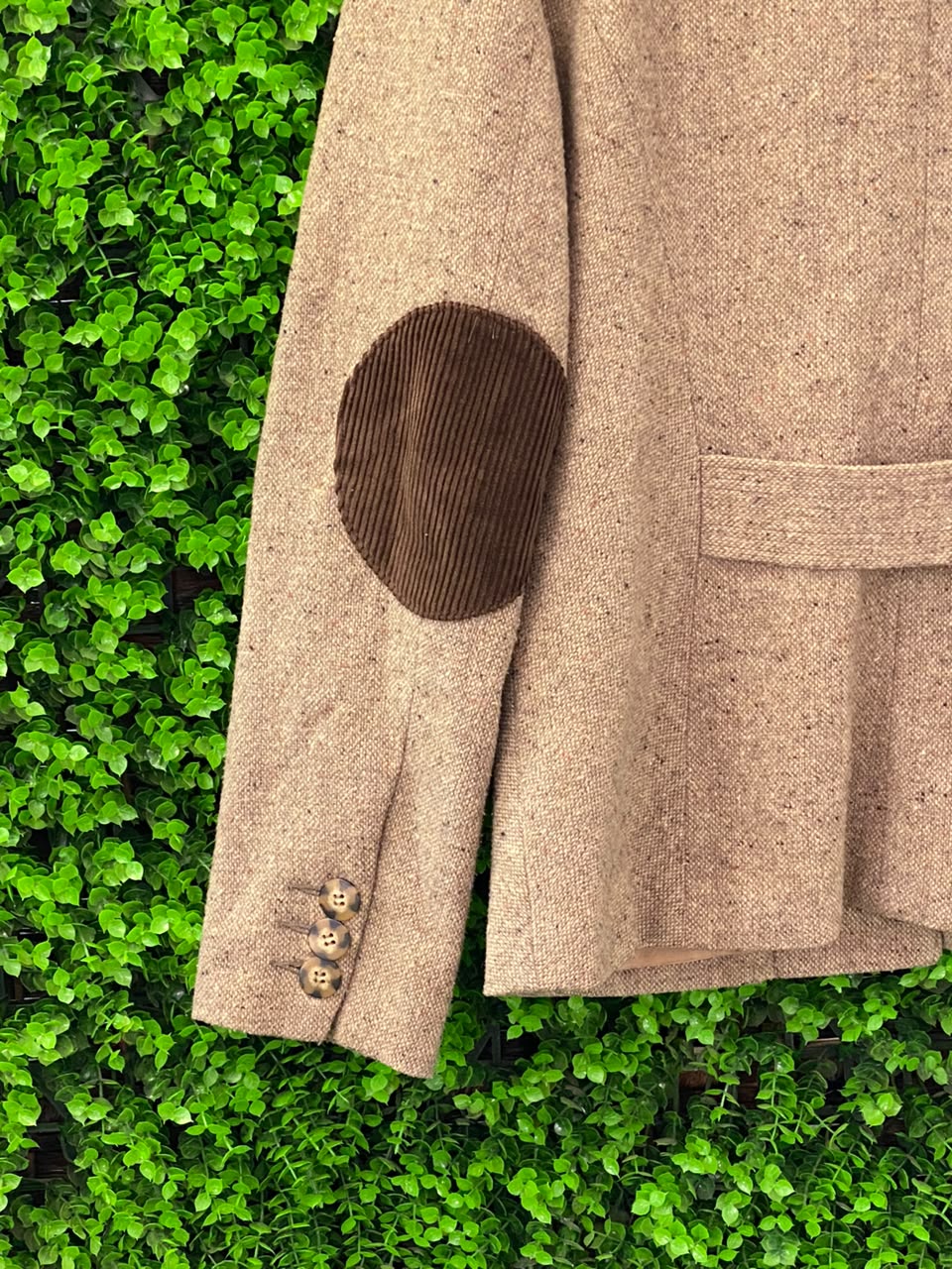 Best Connections Taupe Wool-Blend Herringbone Blazer