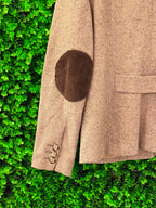 Best Connections Taupe Wool-Blend Herringbone Blazer