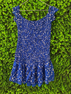Zara Cobalt Printed Drop-Waist Dress