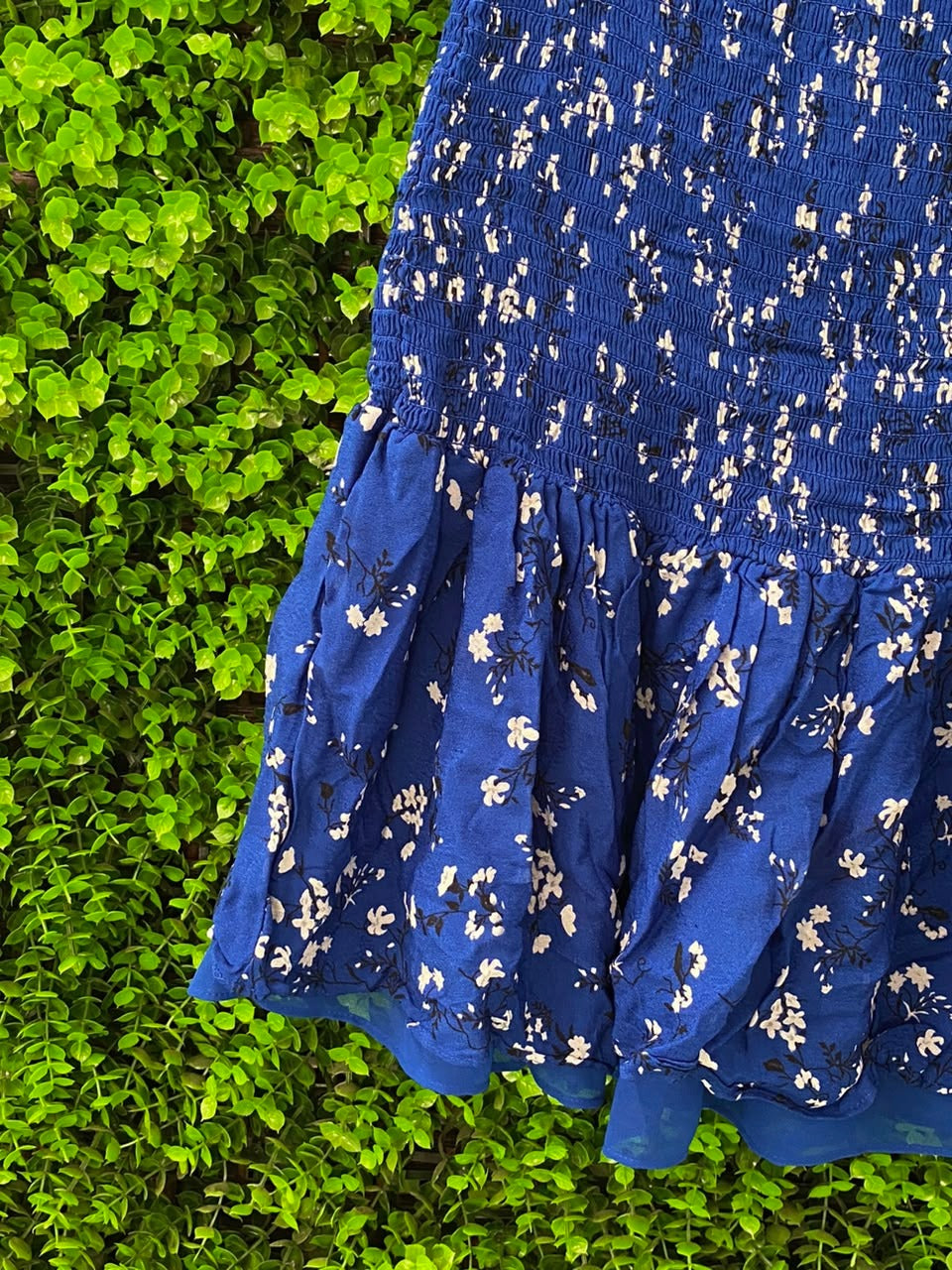 Zara Cobalt Printed Drop-Waist Dress