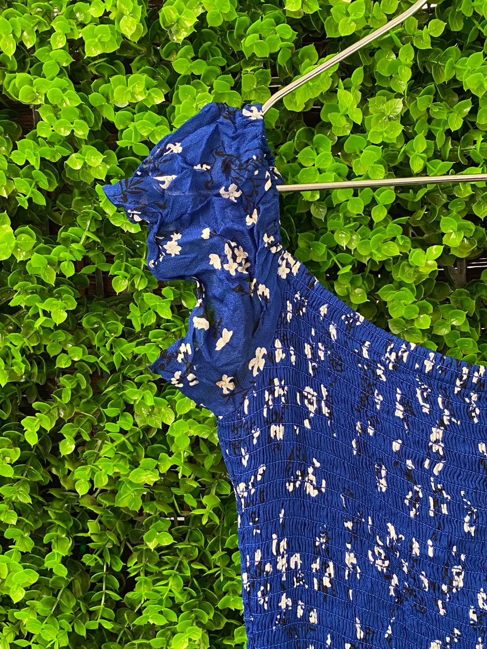 Zara Cobalt Printed Drop-Waist Dress