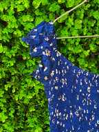 Zara Cobalt Printed Drop-Waist Dress