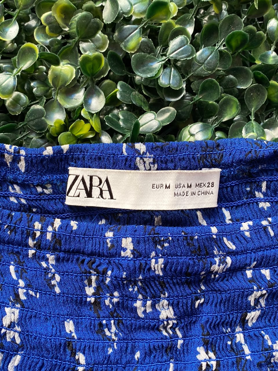 Zara Cobalt Printed Drop-Waist Dress