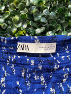 Zara Cobalt Printed Drop-Waist Dress