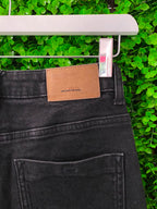 Zara Washed Black Stretch Straight-Leg Jeans