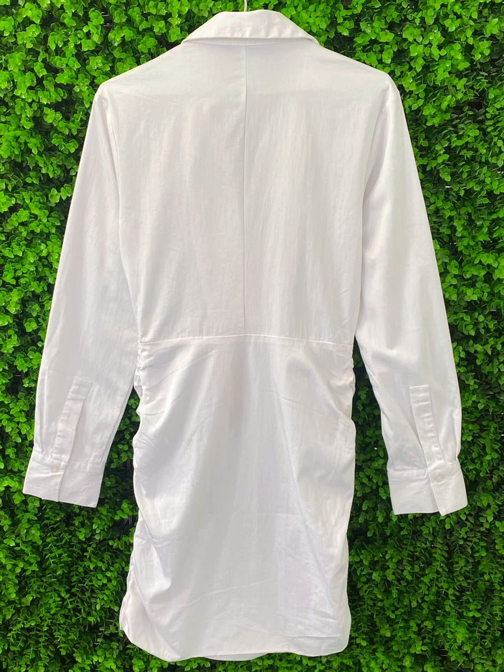 Zara White Longline Wrap Shirt Dress
