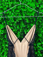 Black Ruched Mesh Bodycon Dress
