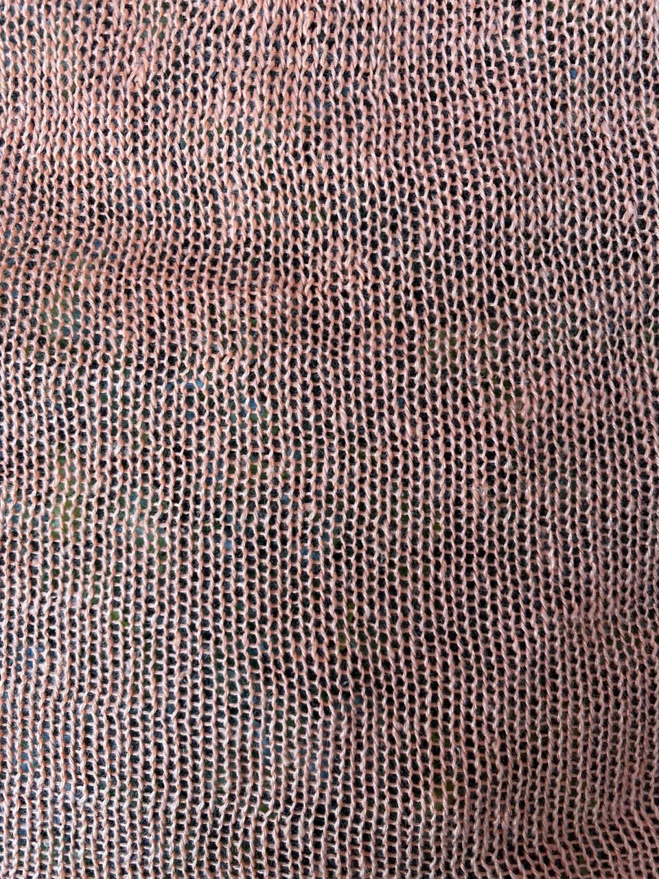 Mango Peach Open-Knit Top