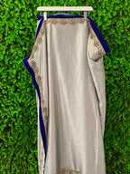 Ivory & Cobalt Embellished Two-Piece Skirt Set