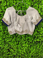 Ivory & Cobalt Embellished Two-Piece Skirt Set