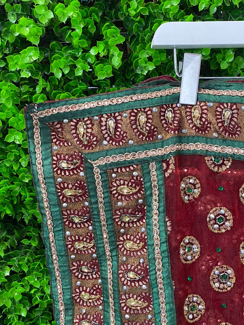 Emerald & Ruby Border-Print Two-Piece Set