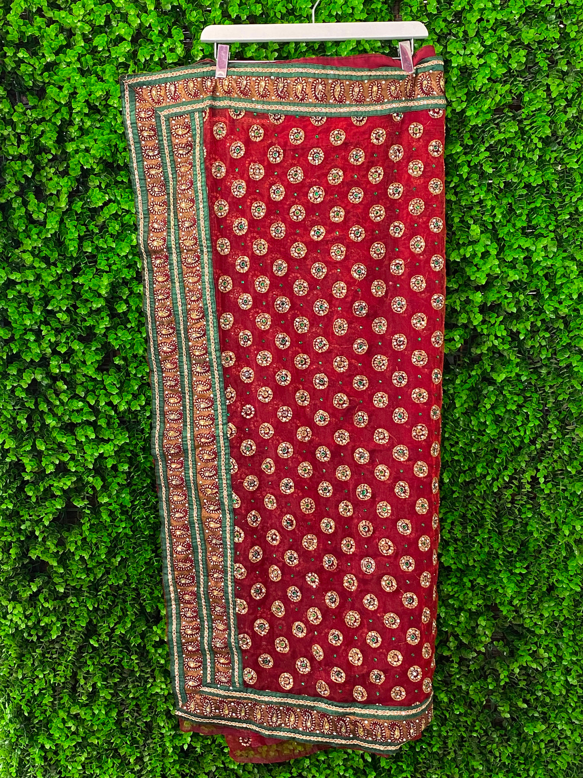 Emerald & Ruby Border-Print Two-Piece Set