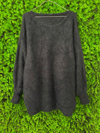 Charcoal Oversized Fuzzy Knit Sweater