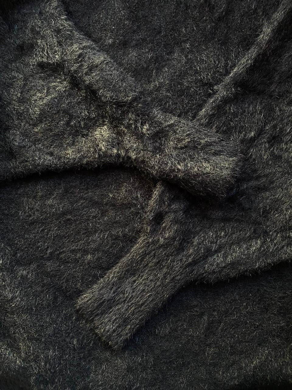 Charcoal Oversized Fuzzy Knit Sweater
