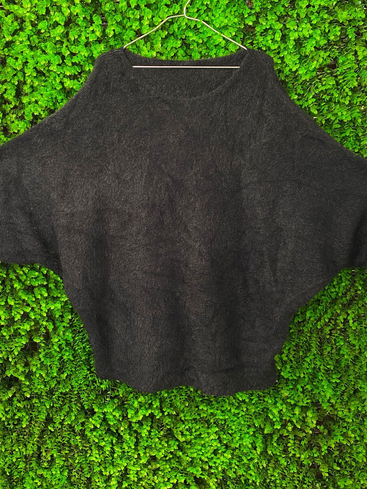 Charcoal Oversized Fuzzy Knit Sweater