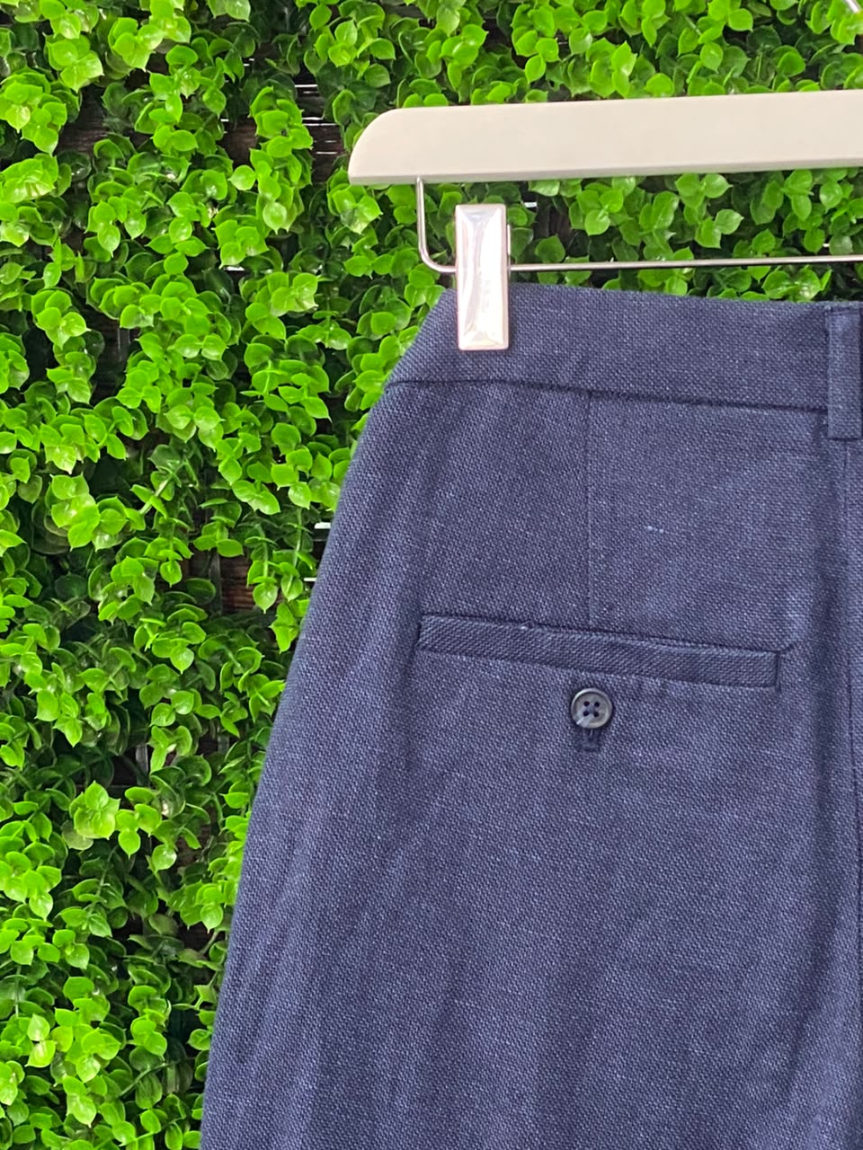 H&M Navy Cotton-Linen Slim Trousers – Teen 164