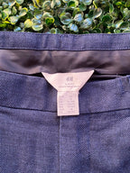 H&M Navy Cotton-Linen Slim Trousers – Teen 164