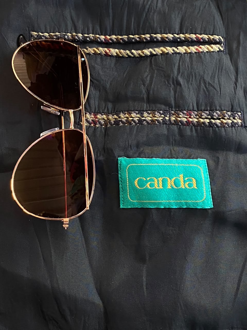 Canda Brown Heritage Check Double-Breasted Blazer
