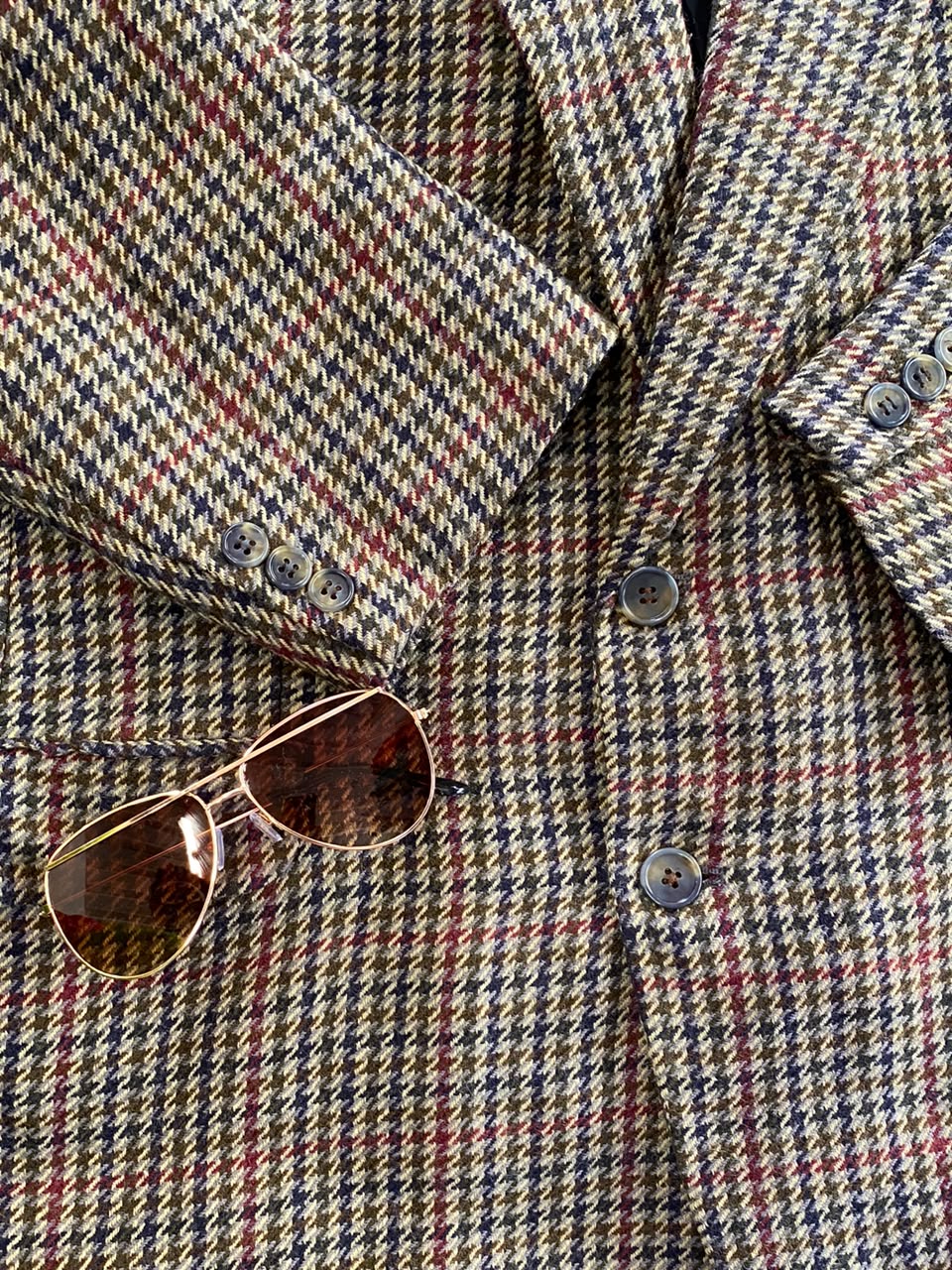 Canda Brown Heritage Check Double-Breasted Blazer