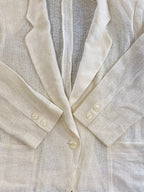 Lui Chantant Ivory Linen-Blend Lightweight Knit Blazer