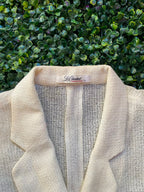 Lui Chantant Ivory Linen-Blend Lightweight Knit Blazer