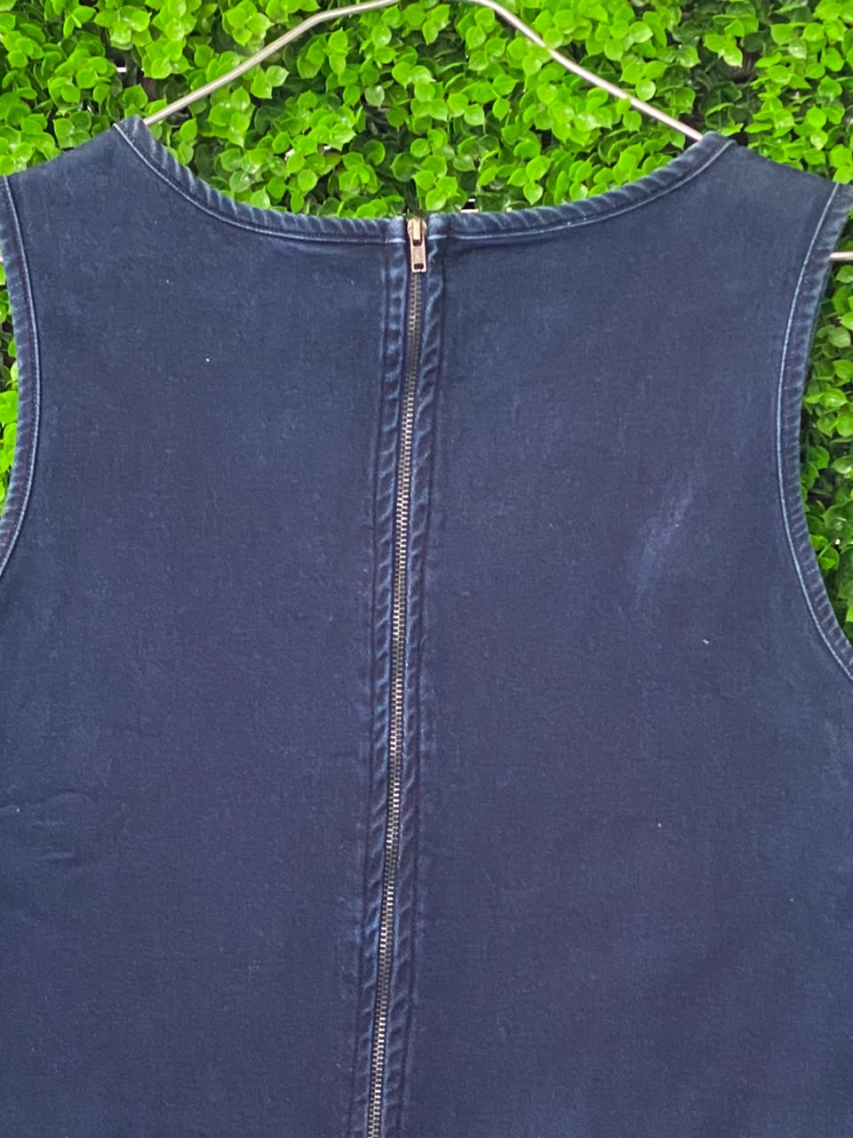 News Denim Navy Stretch-Cotton Sleeveless Shift Dress