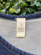 News Denim Navy Stretch-Cotton Sleeveless Shift Dress