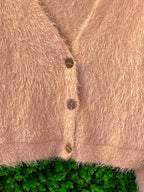 X&O Peach Fuzzy Button Cardigan