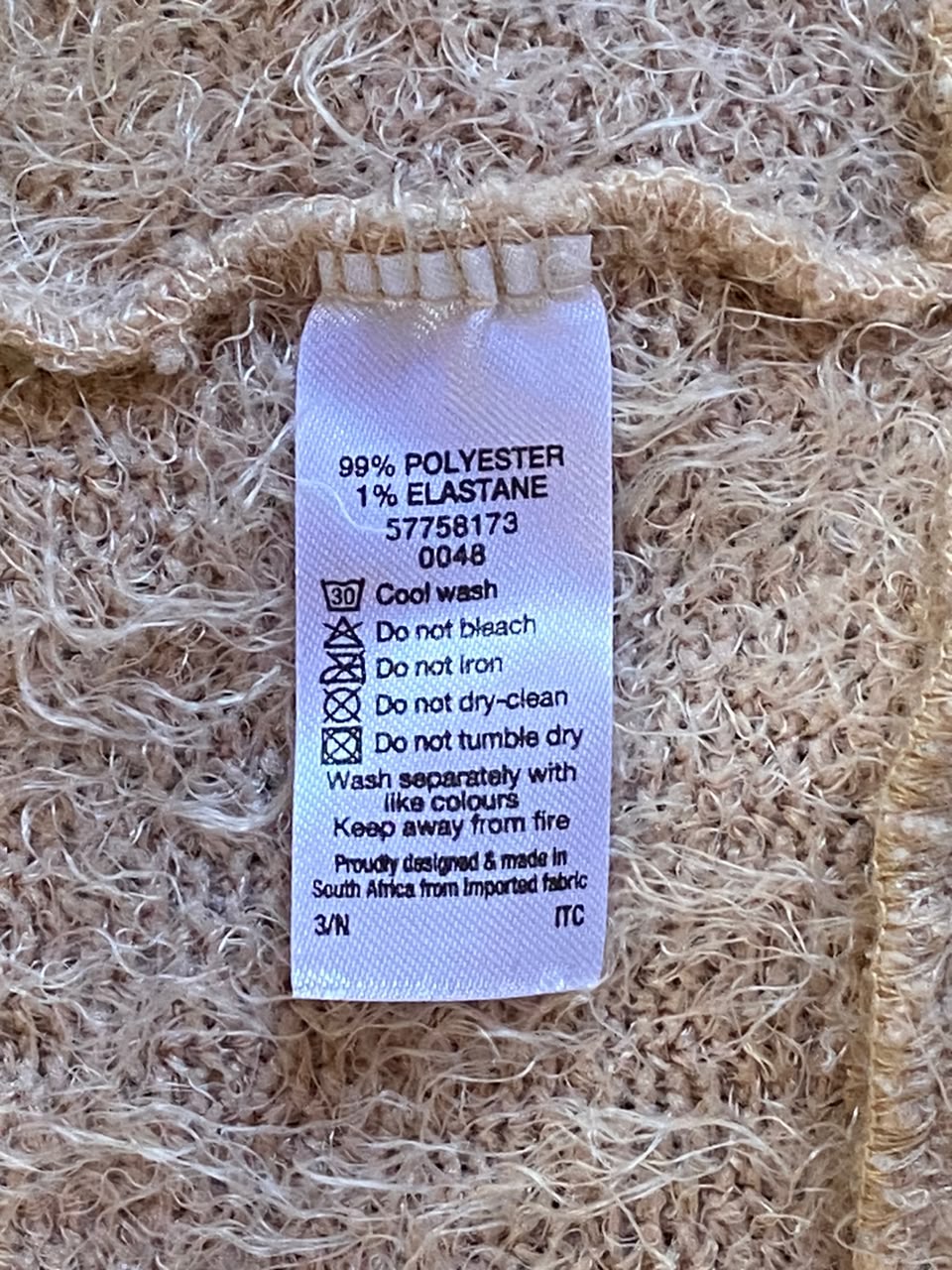X&O Peach Fuzzy Button Cardigan
