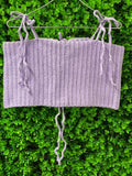 Lilac Crochet Tie-Shoulder Crop Top
