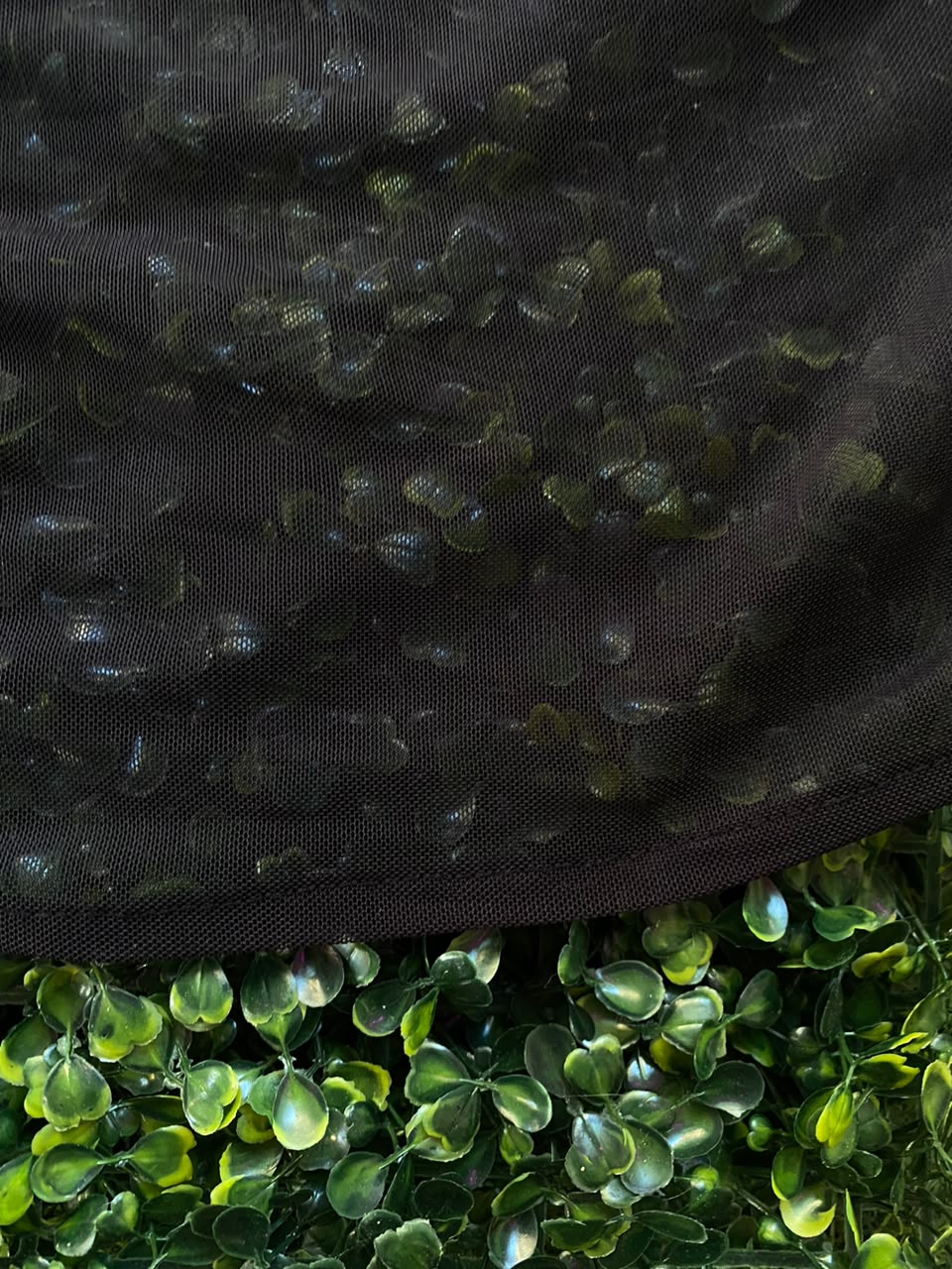 Black Tonal Embellished Long-Sleeve Dress