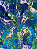 Ange Blue & Green 100% Cotton Abstract Floral Blouse