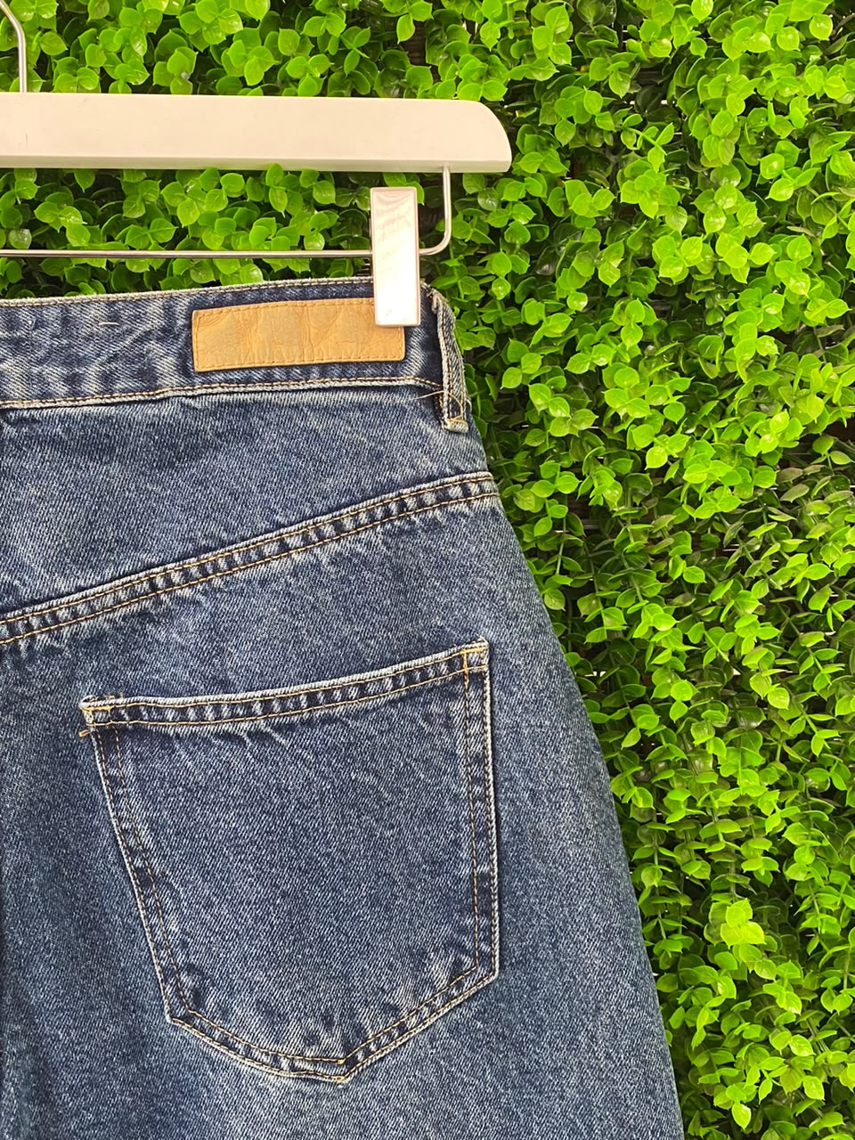 Washed Blue High-Rise Tapered Jeans